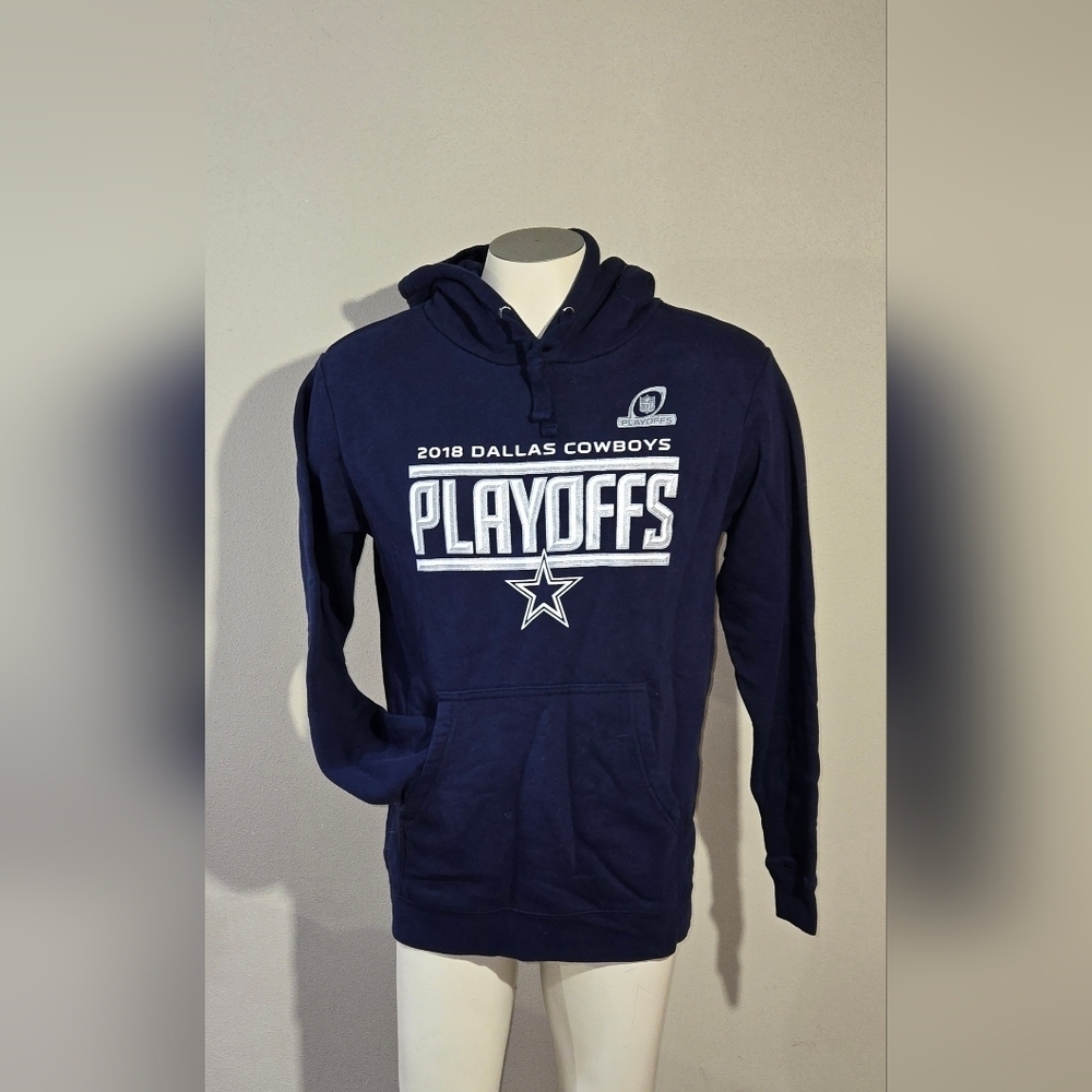 NFL Proline Fanatics Dallas Cowboys 2018 Playoffs Hoodie Navy Blue Size Medium